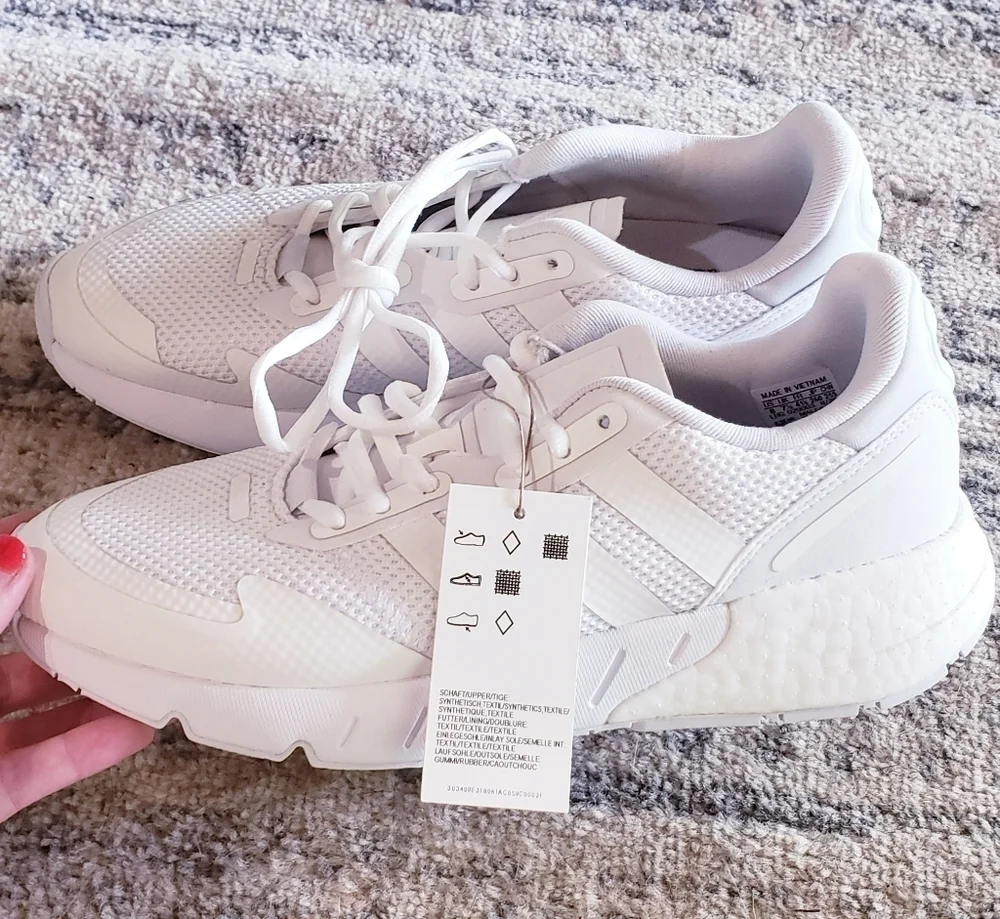 Adidas ZX 1K Boost White Sneakers NEW